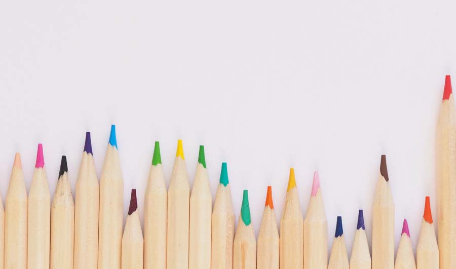 brightly coloured pencil crayons which are used when doing garden crafts for kids