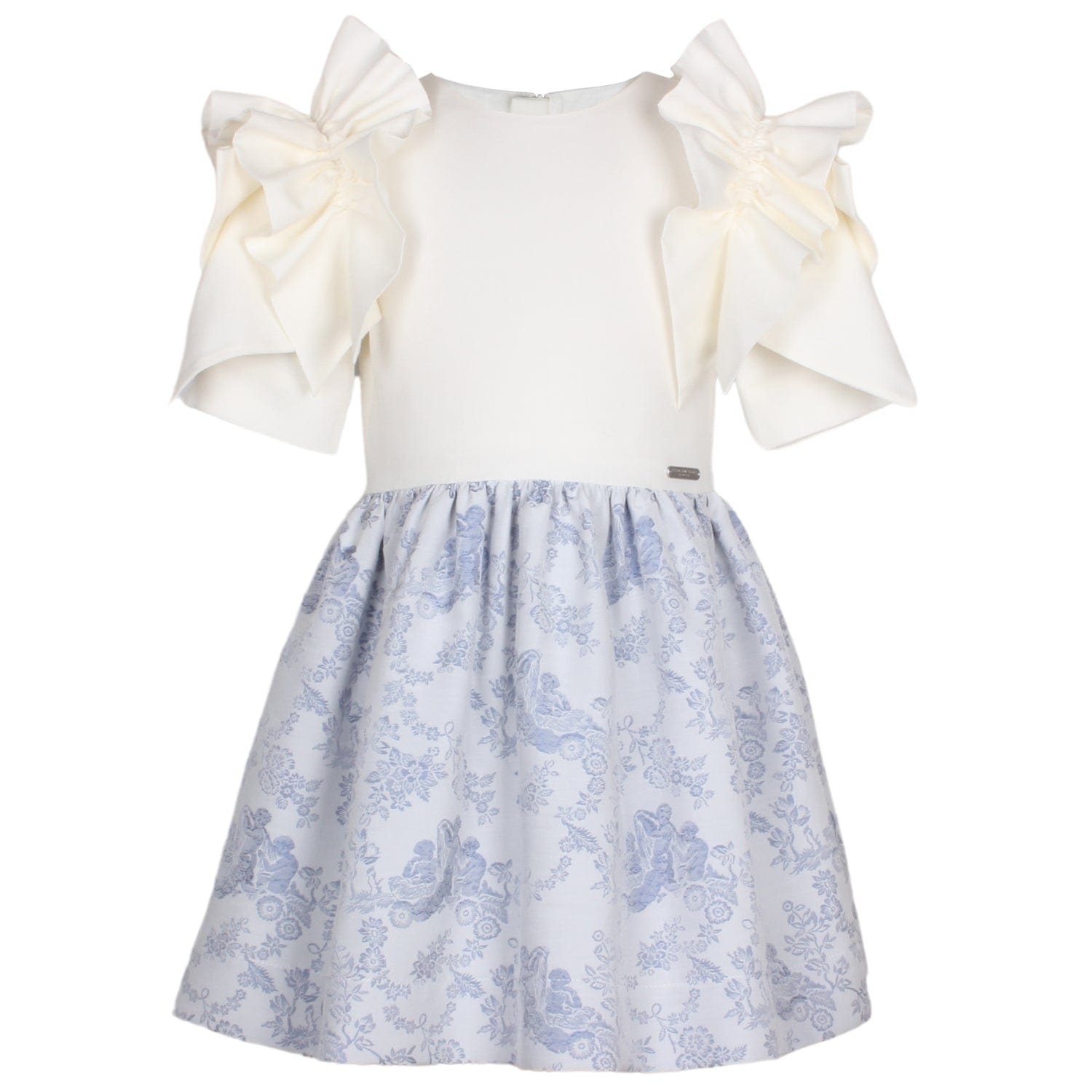 Bow Sleeve Dress Blue Cherub Jacquard 6YRS SAMPLE