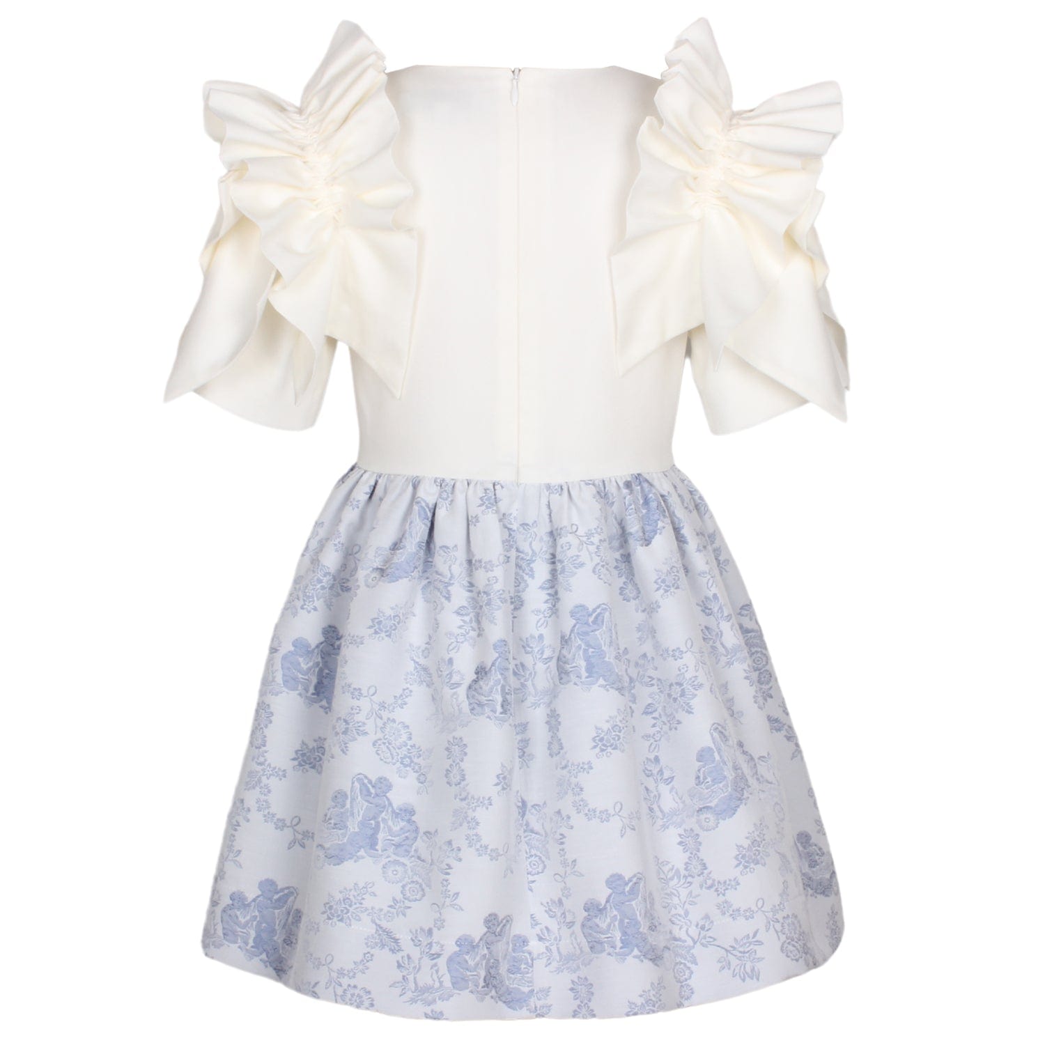 Bow Sleeve Dress Blue Cherub Jacquard 6YRS SAMPLE