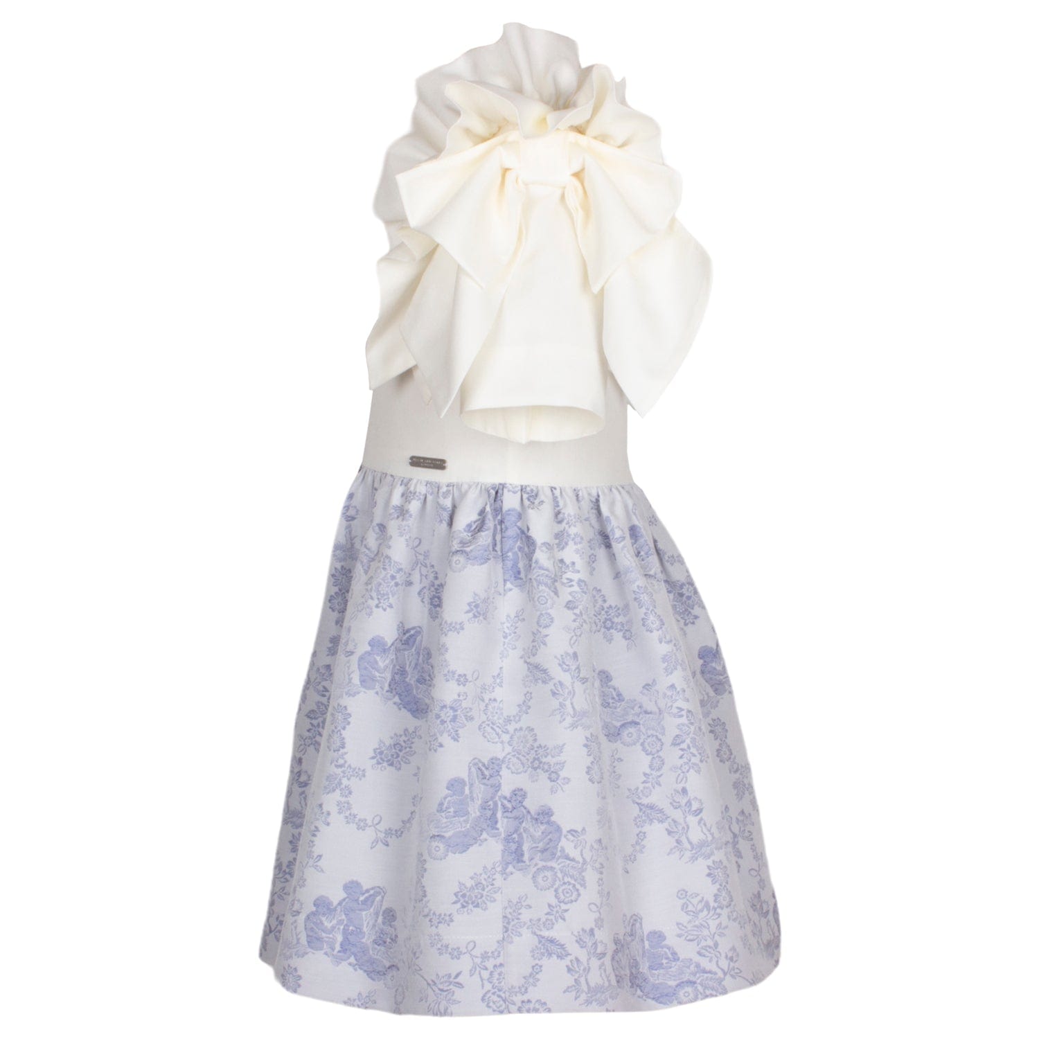 Bow Sleeve Dress Blue Cherub Jacquard 6YRS SAMPLE