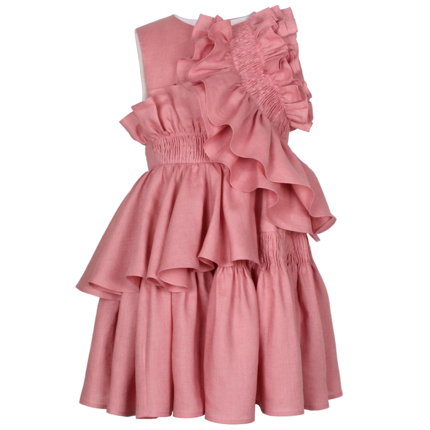 Wreath Dress Pink Linen