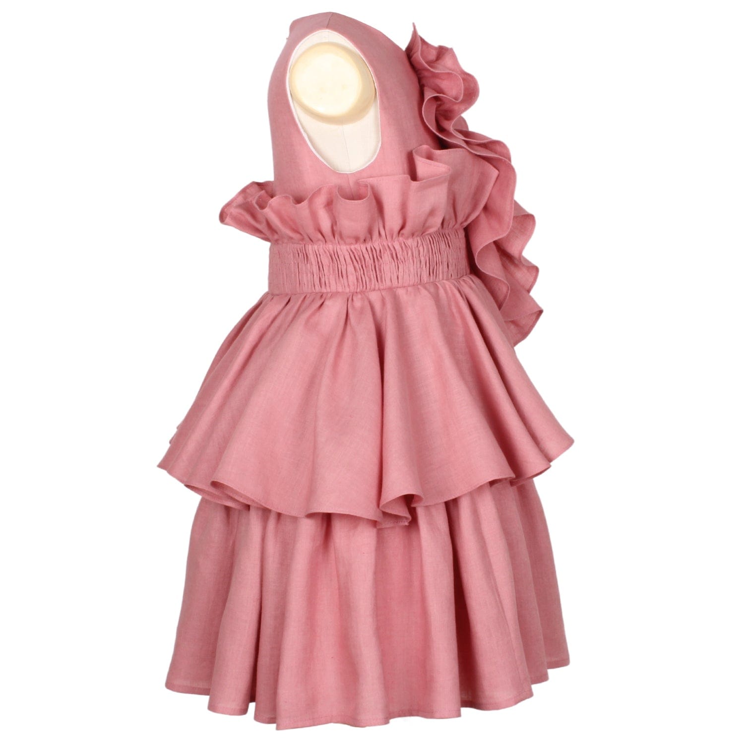 Wreath Dress Pink Linen