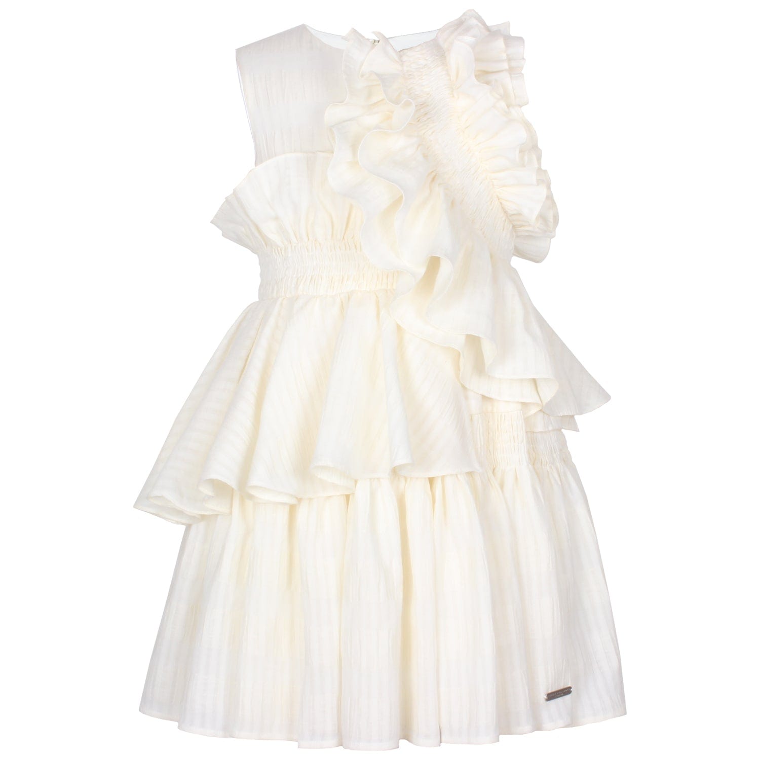 Wreath Dress Creme Stripe