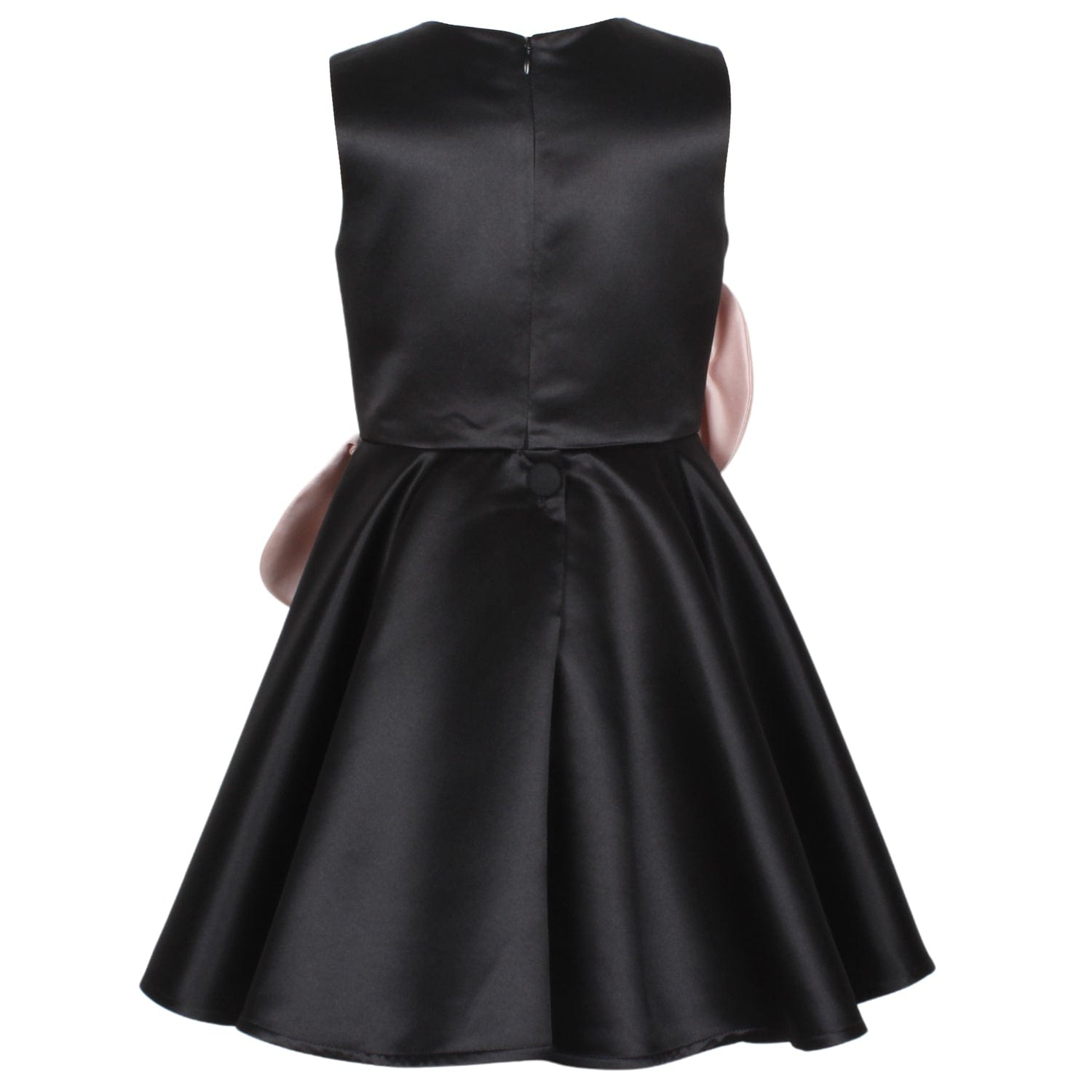 From Bud To Bloom Dress Black & Pink Satin