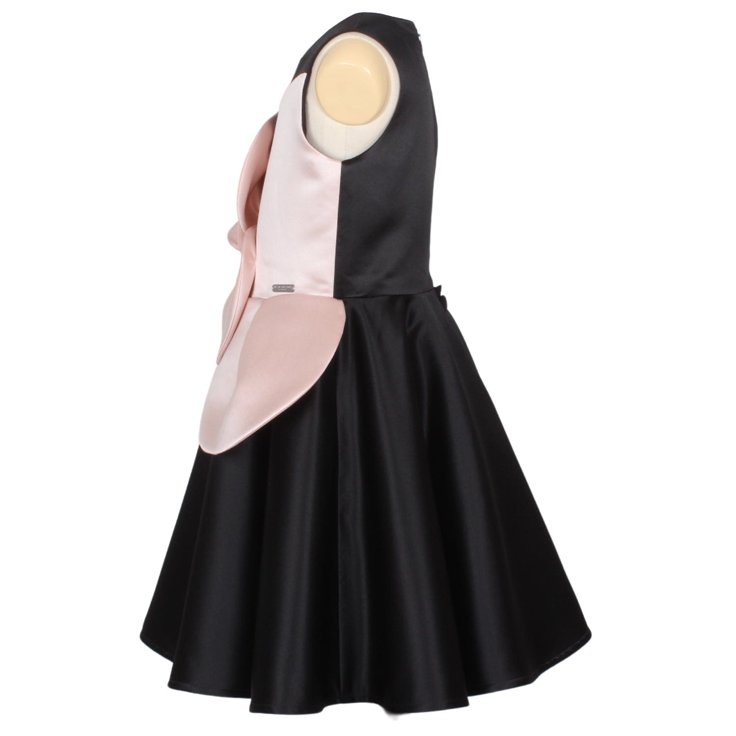 From Bud To Bloom Dress Black & Pink Satin