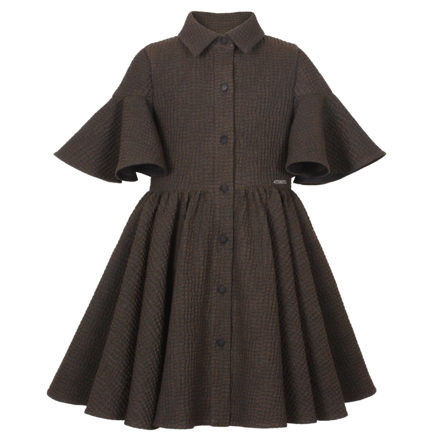 Little Sister Dress Brown Crinkle 6YRS SAMPLE