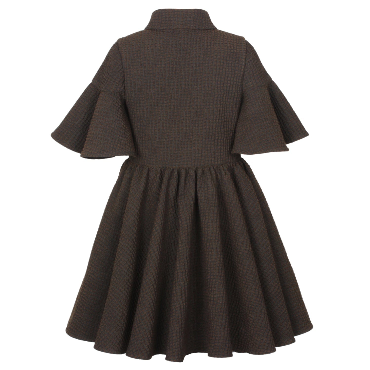 Little Sister Dress Brown Crinkle 6YRS SAMPLE