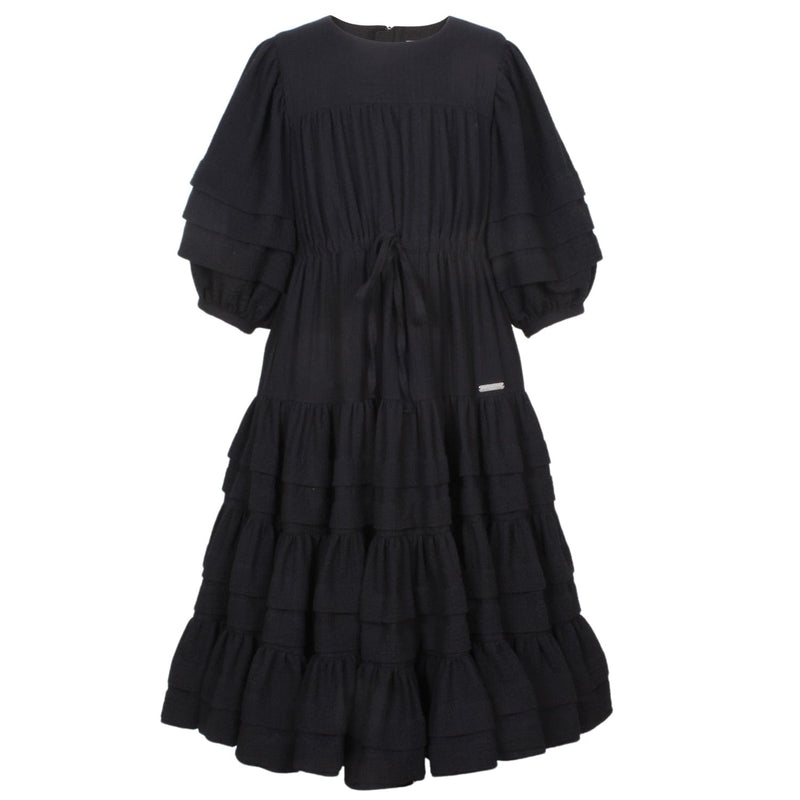 Romance Maxi Dress Black Ripple 6YRS SAMPLE