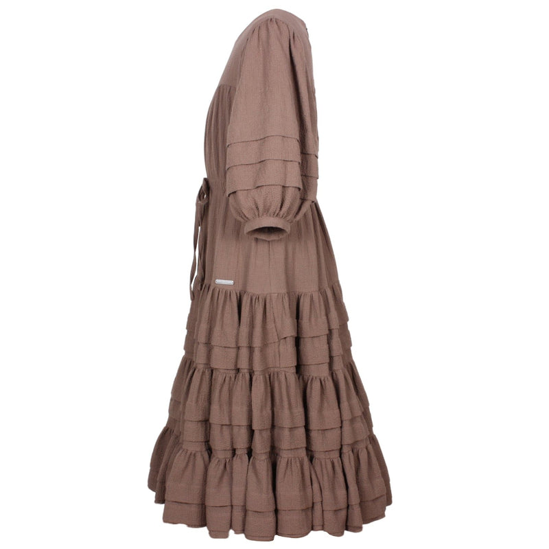 Romance Maxi Dress Brown Ripple 6YRS SAMPLE