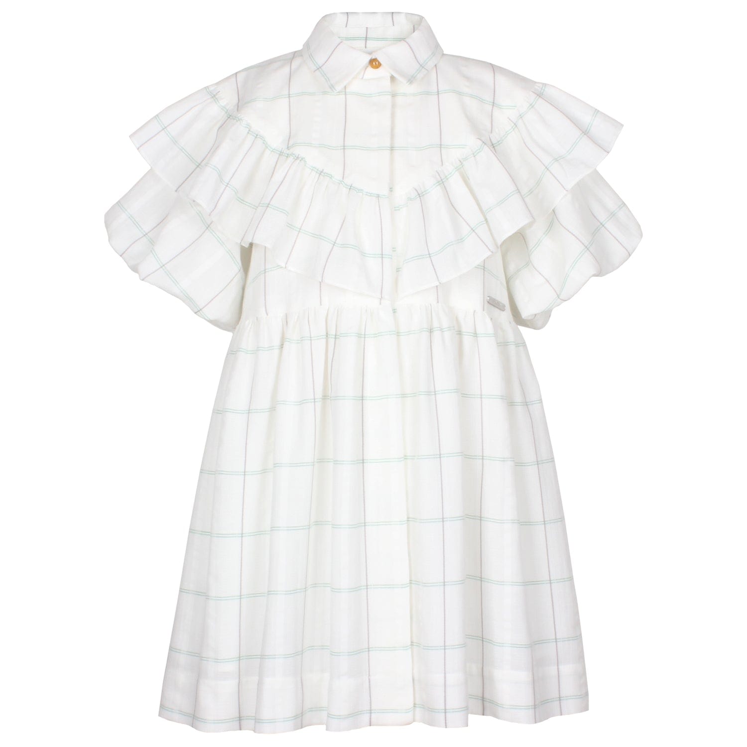 Amber Dress White & Mint Check 6YRS SAMPLE