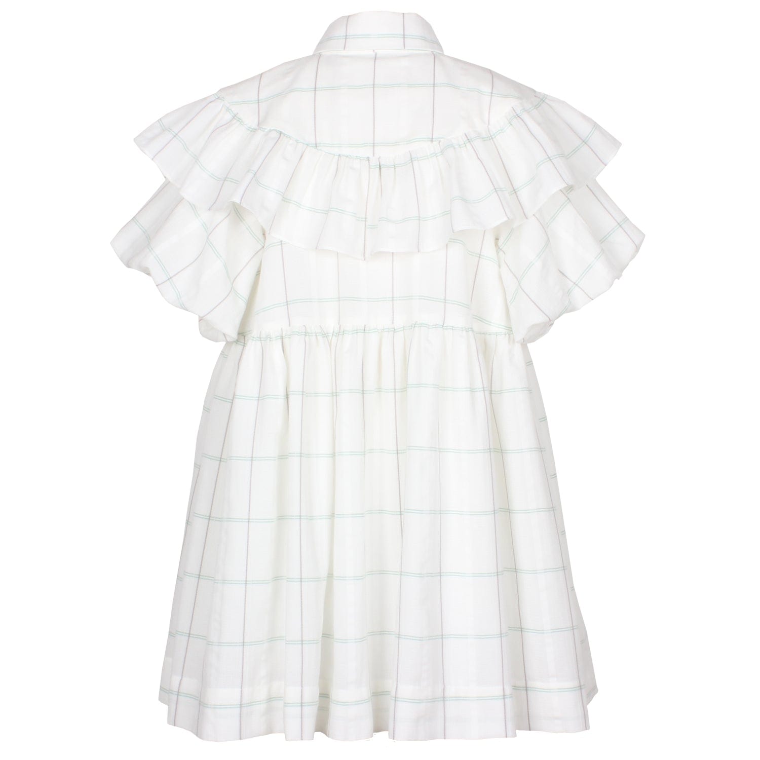 Amber Dress White & Mint Check 6YRS SAMPLE