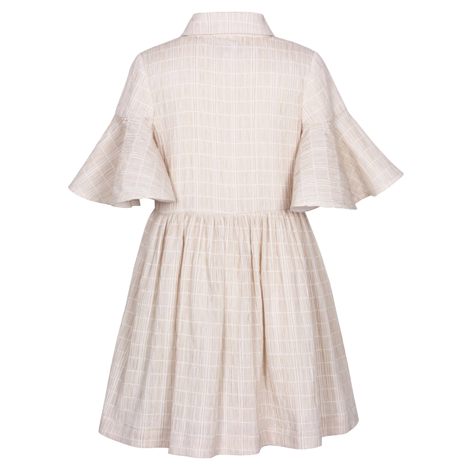 Little Sister Dress Beige Crinkle 6YRS SAMPLE