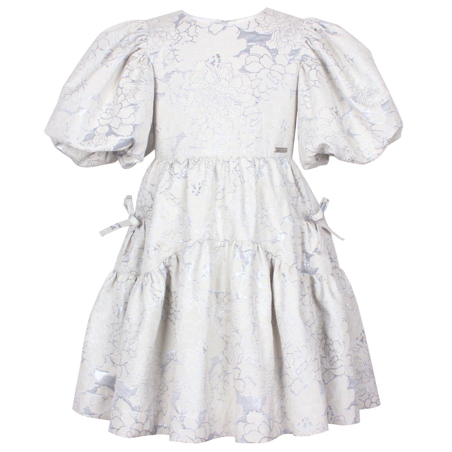 Balloon Dress Blue Clouds Jacquard