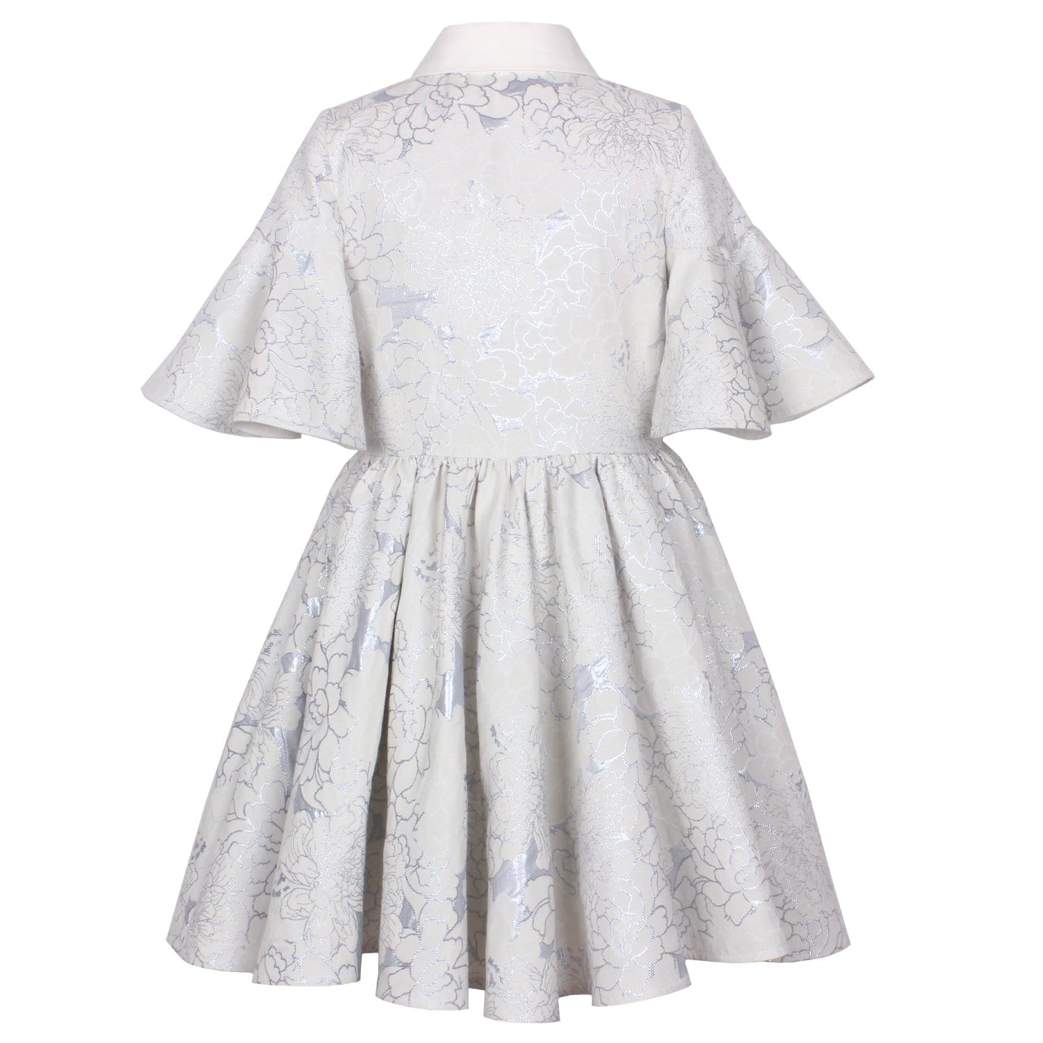 Little Sister Dress Blue Clouds Jacquard