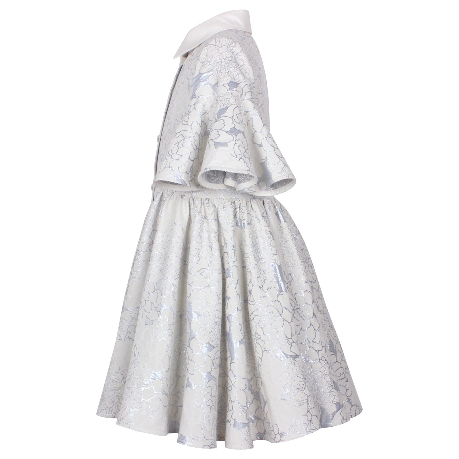 Little Sister Dress Blue Clouds Jacquard