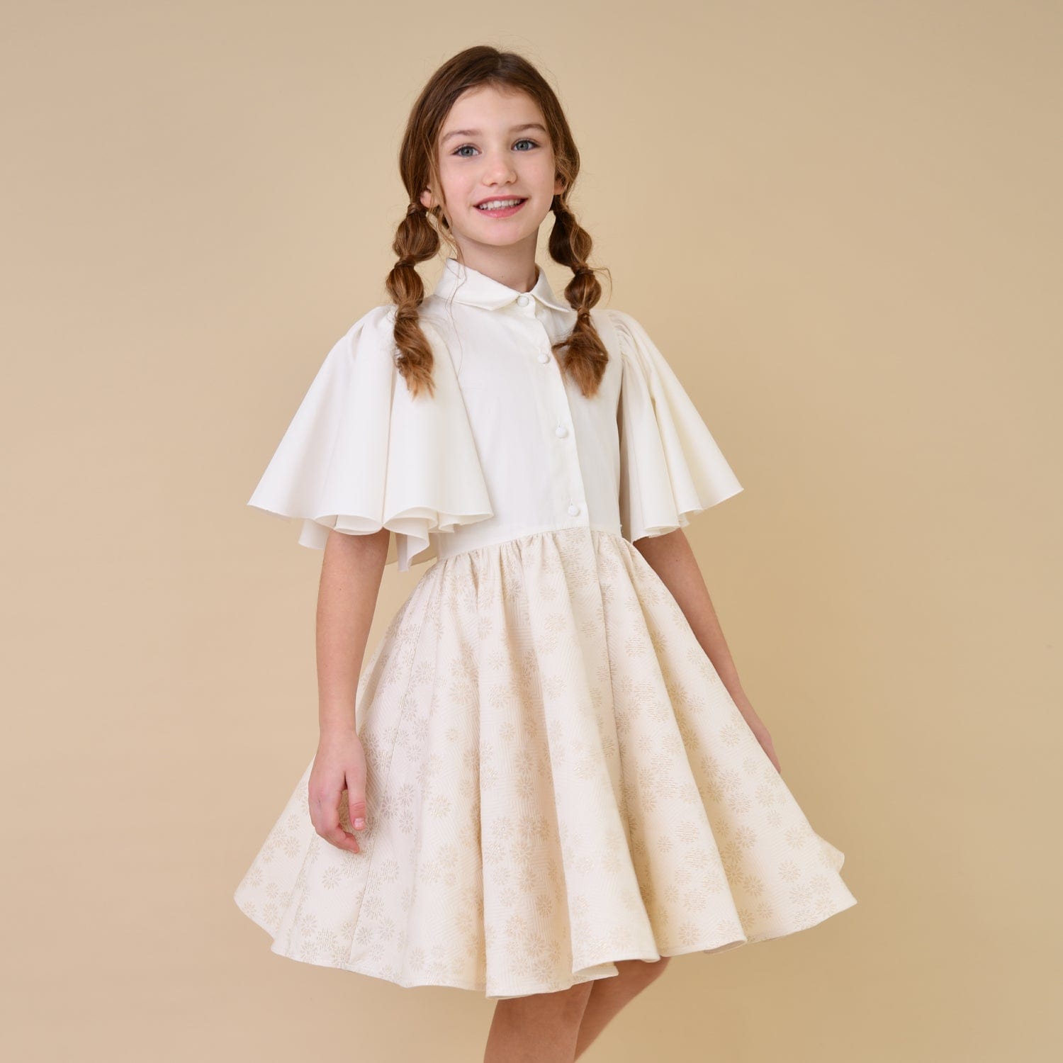 Admiral Dress Gold Daisy Jacquard