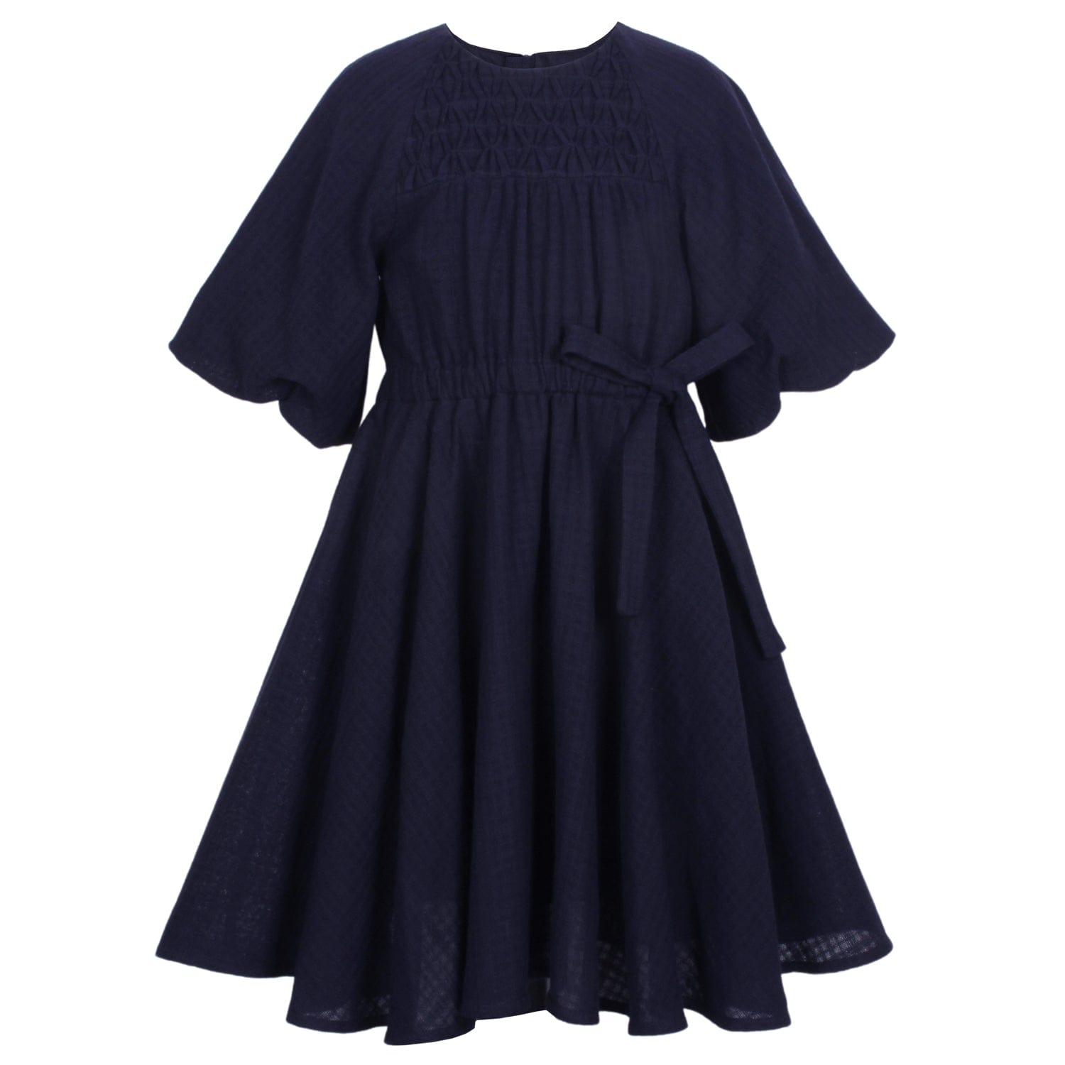 Aurora Dress Navy Texture 6YRS SAMPLE