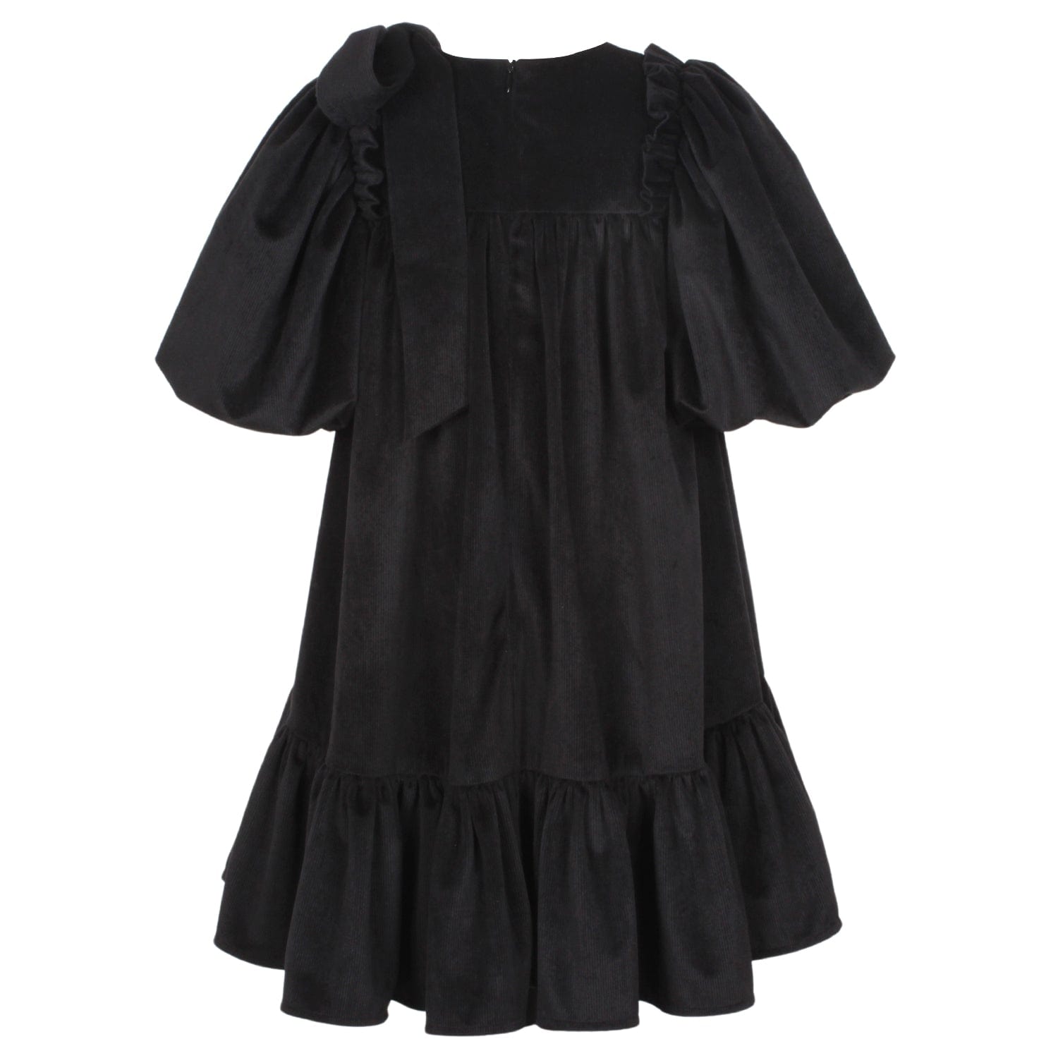 Catch Me Dress Bow On Shoulder Black Cord