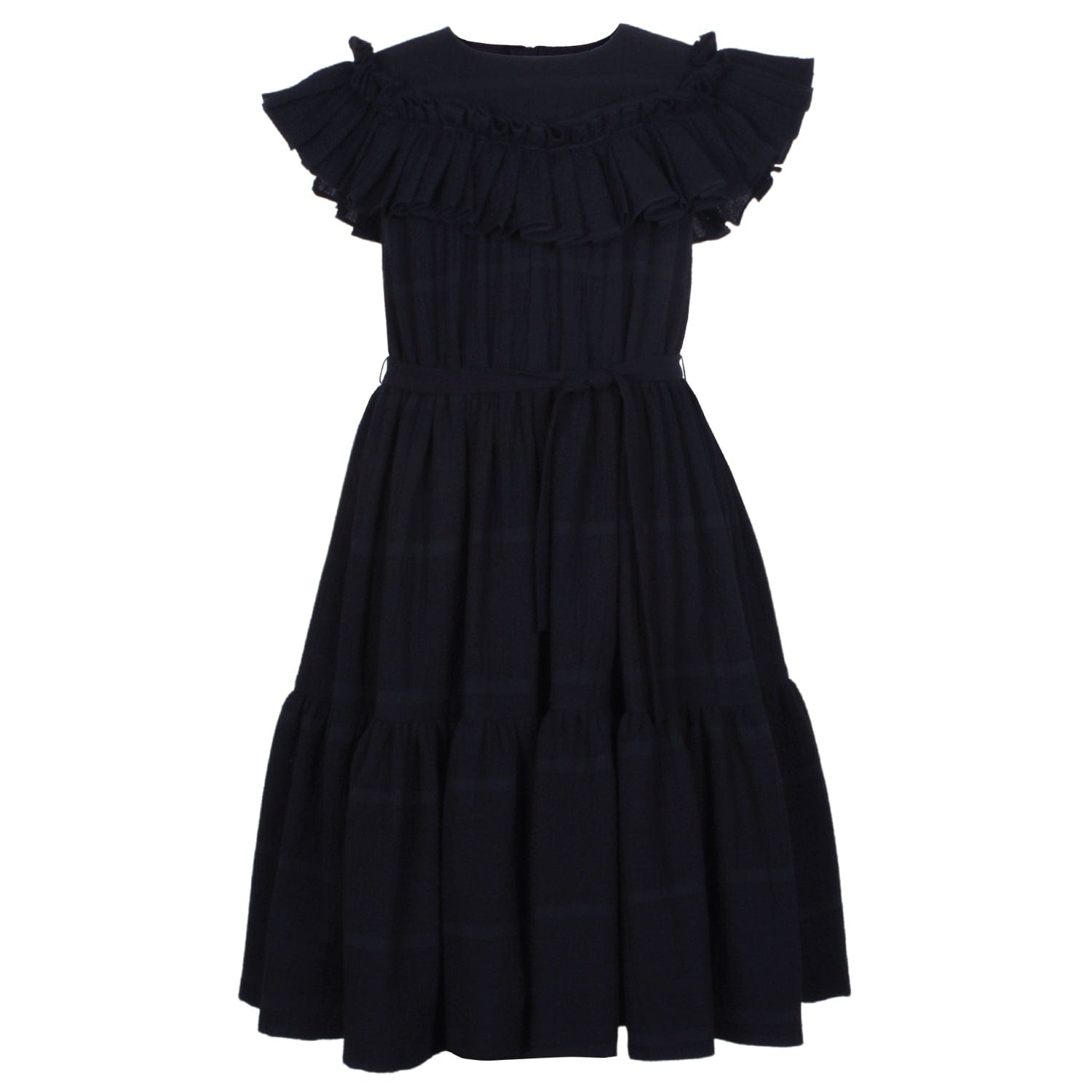 Head Spin Dress Black Crinkle 6YRS SAMPLE