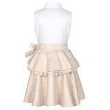 Joyful Peplum Dress Gold Freckle