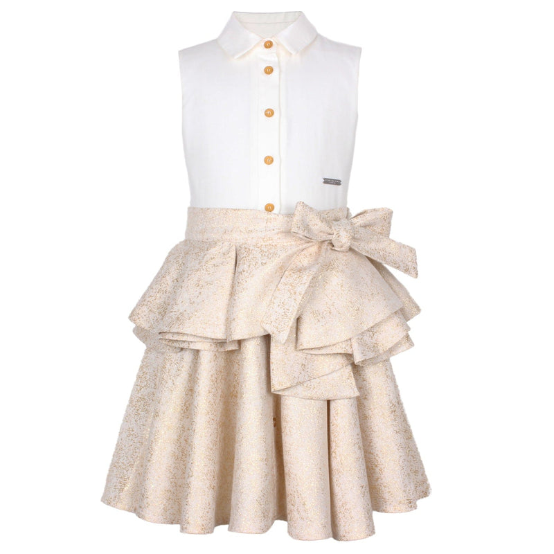 Joyful Peplum Dress Gold Freckle