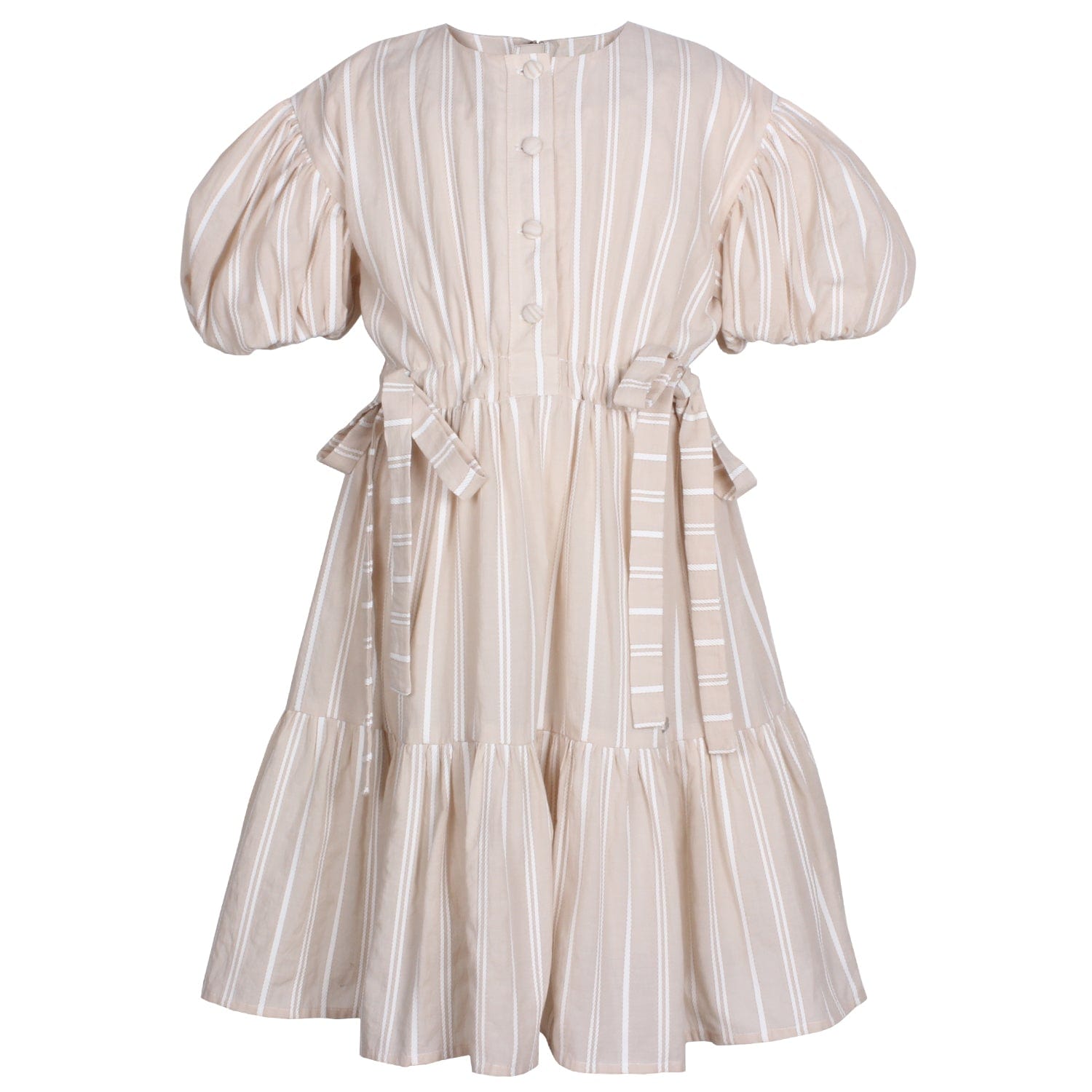 Juliet Dress Beige Stripe 6YRS SAMPLE