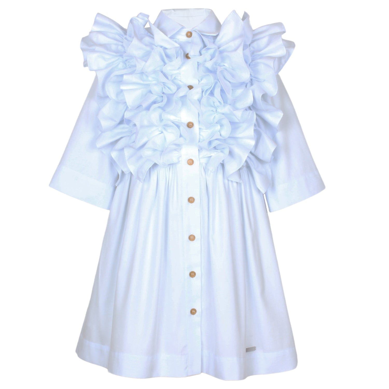 Ripple Dress With Sleeves Pale Blue