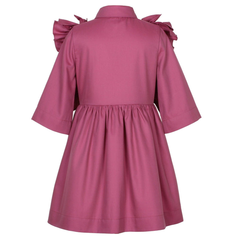 Ripple Dress With Sleeves Plum