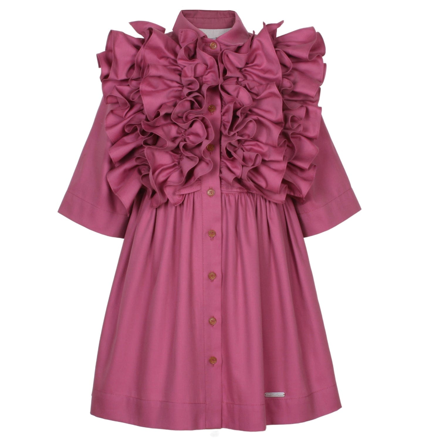 Ripple Dress With Sleeves Plum