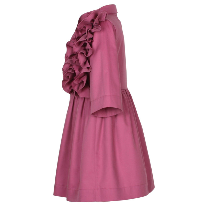 Ripple Dress With Sleeves Plum