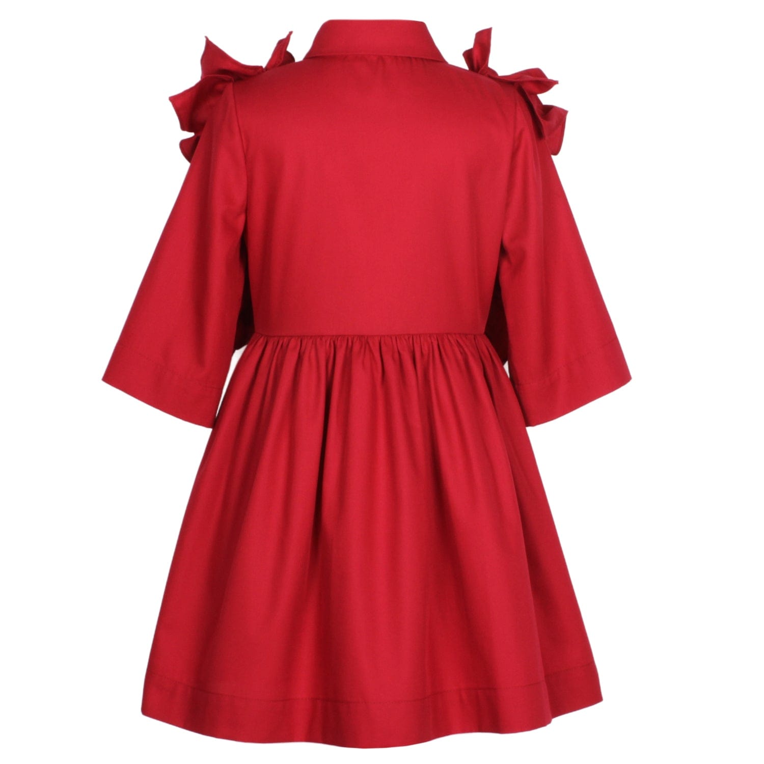 Ripple Dress With Sleeves Royal Red