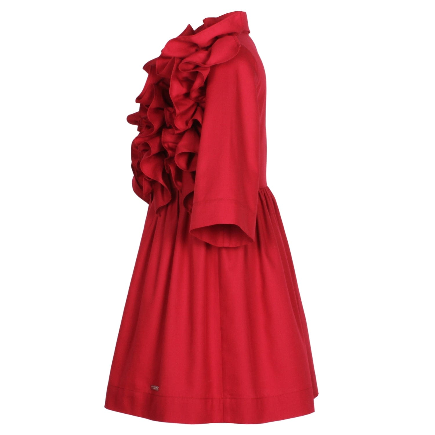 Ripple Dress With Sleeves Royal Red