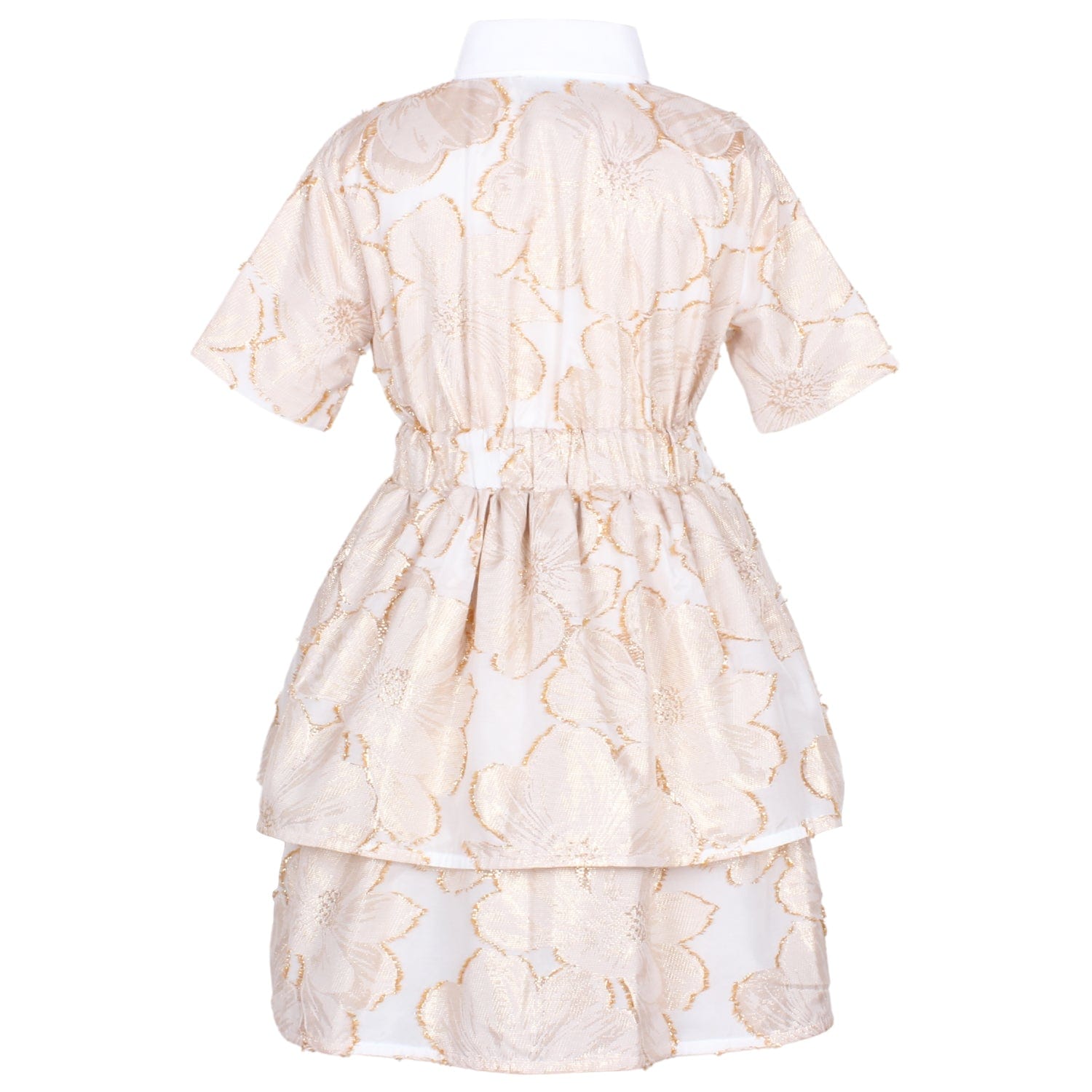 Rose Walk Dress Gold Flower Jacquard 6YRS SAMPLE