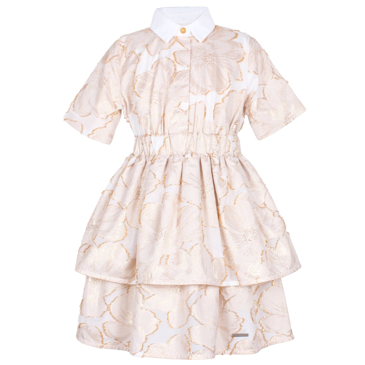 Rose Walk Dress Gold Flower Jacquard 6YRS SAMPLE