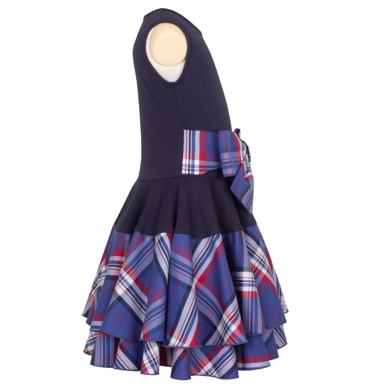 Circle Dress Blue Tartan